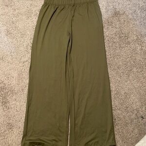 Olive Green Wide-Leg Bottoms